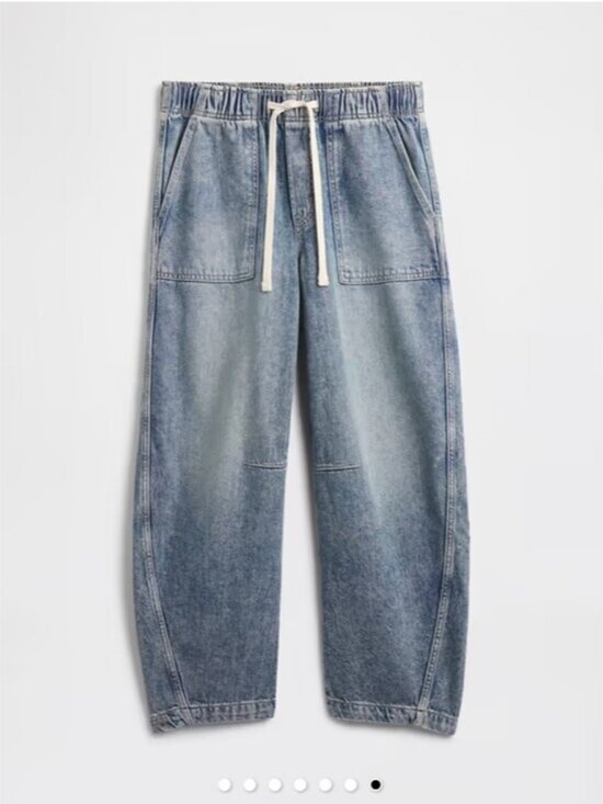 GAP Denim - GAP Women's Light Wash Relaxed Drawstring Barrel Jeans